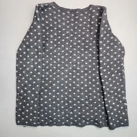 Benedetta B. Wool Cashmere Blend Grey Polka Dot Pullover Sweater L Made In Italy - Picture 7 of 9